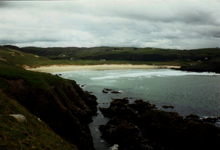 Secluded Cove - deserted, grass croft houses, sea, peaceful, sand, rocks