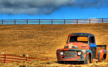 Rusty 3 - truck, field, rusty, old