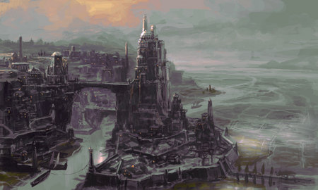 Scifi City - city, scifi, fantasy, landscape