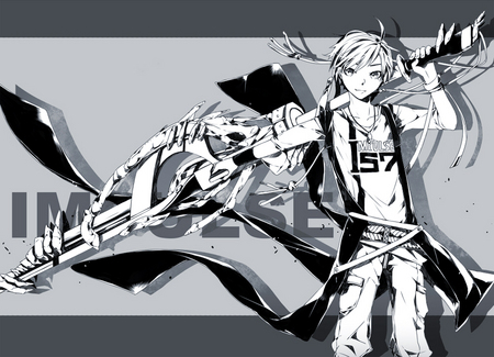 una spada de hueso - blade, boy, sword, anime