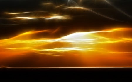 FRACTAL SUNSET - sunset, orange, fractal, brown