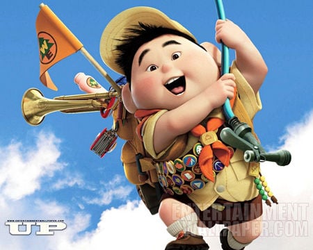 up-russel - oscar, camper, cartoon, boy