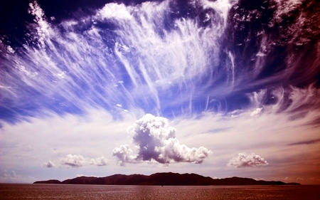 DIVINE DISTURBANCE - sky, hills, clouds, wewird, field