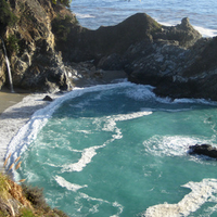 Big Sur Ocean Waterfall