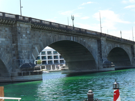 London Bridge - lake, bridge, london, bricks