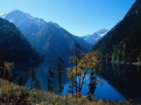 deep blue - deep, lake, nature, blue