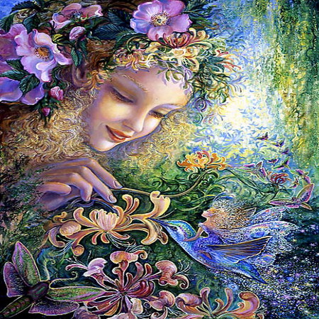 Honeysuckle - josephine wall, art, fantasy, honey