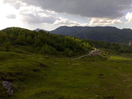 sun - forest, mountains, nature, sky