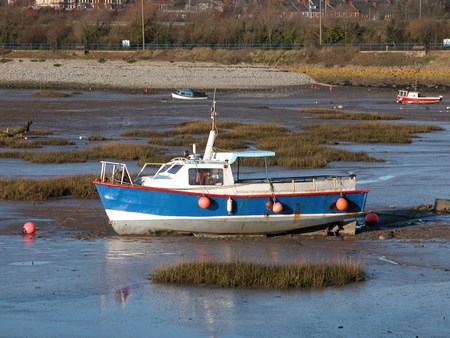 Old Harbour Barry - harbour, mud, boat, wales