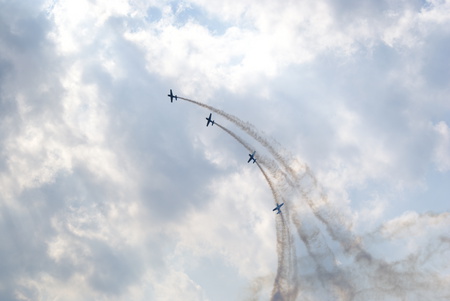 The Blades Aerobatic Display Team - red, blades, 2010, display, aerobatic, team, amazing, ex, arrows, hill, biggin, raf, british, england