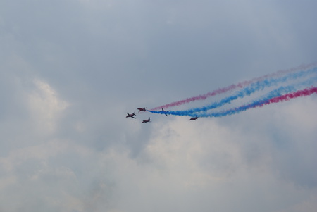 Red Arrows Barrel Rolling - hill, 2010, display, raf, red, hawk, arrows, redarrows, biggin, aerobatic