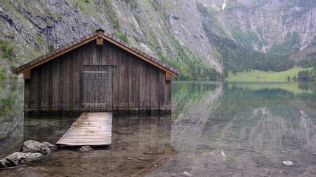 Boat Hut - nature, mountains, lake, germany