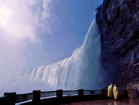 Niagara Falls Viewpoint - canada, horseshoe falls, wet, niagara falls