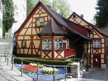 Bodensee house - house, bodensee, europe, red, cute