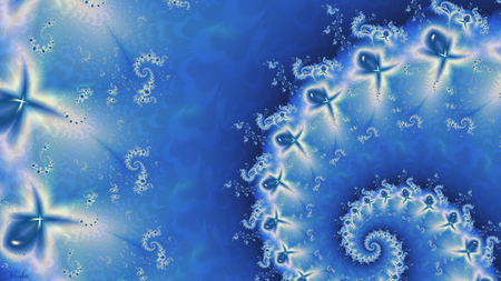 Something Fishy - fish, fractal, spiral, blue