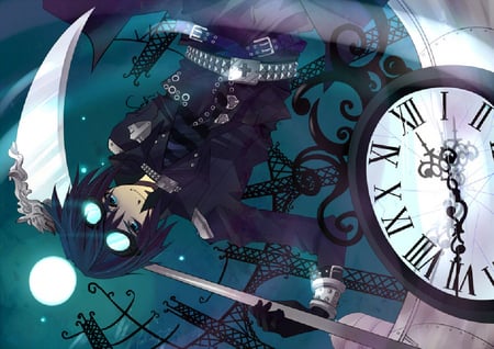 tasho - moon, clock, blade, boy