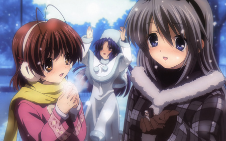 clannad - girls, clannad, anime, wallpaper, other