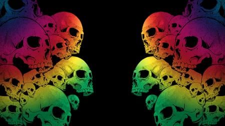 Skullz - glow, rainbow, skullz, colored