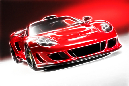 Red Sports Car - sports, fast, fractal, ride, red