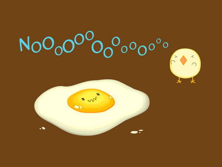 Nono - chicken, egg, cute, sad