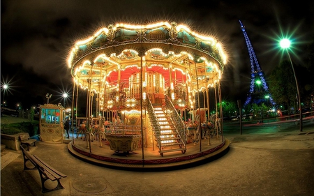 Blue-dress - carousel, eiffel, blue, paris, dress