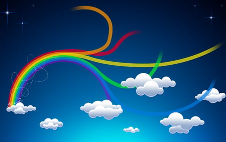 Rainbow - rainbow, color, colour, clouds