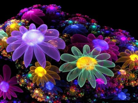 Fractlas Flower - found colors, neon, abstract, fractlas, 3d, flowers, colors, flower