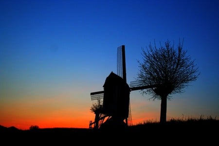 Beautiful Sunset - sunset, picture, beautiful, cool, windmill