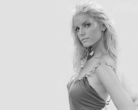 Jessica Simpson - people, songwriter, singer, actresses, black and white, jessica simpson, celebrity