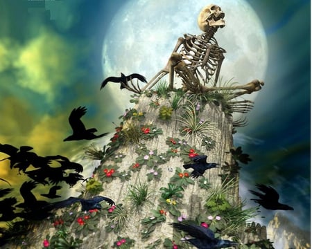 The-Great-Gig-In-The-Sky - crow, sky, gig, great, skeleton