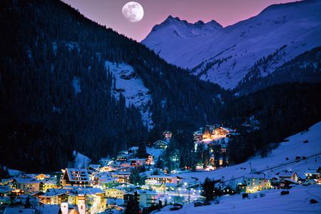 Austrian Ski Resort - austria, alps, mountains, ski resort