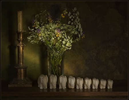 why 9?..................... - flowers, abstract, sln, candle, still life