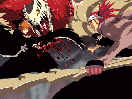 Ichigo Vs. Renji - bleach, renji, soul reaper, anime, ichigo