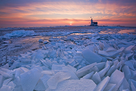 Icy Morning in Netherlands - winter, beautiful, sunrise, morning, cool, ice, white, cold, sky, netherlands