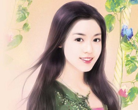 Chinese Girl 18 - woman, women, beauty, nice, female, hot, anime girl, vine, pretty, anime, green, plant, oriental, cute, maiden, lady, sexy, girl, beautiful, chinese, flower