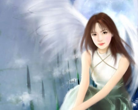 Chinese Girl 32 - woman, women, beauty, nice, female, angel, hot, wings, anime girl, fantasy, white, pretty, anime, feather, oriental, cute, maiden, lady, sexy, girl, wing, beautiful, chinese