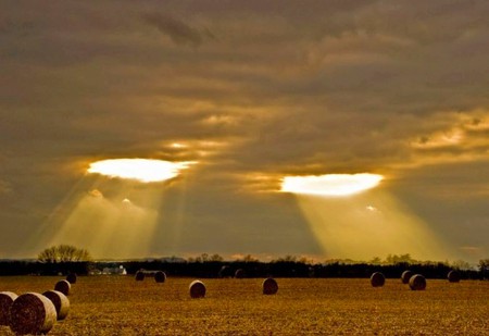 Sun Clouds - clouds, picture, amazing, fields, sun