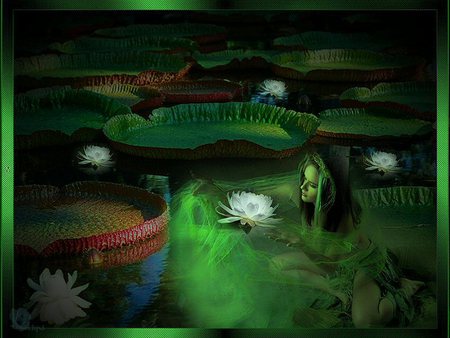 a green dream - digitaal, dream, art, fantasy