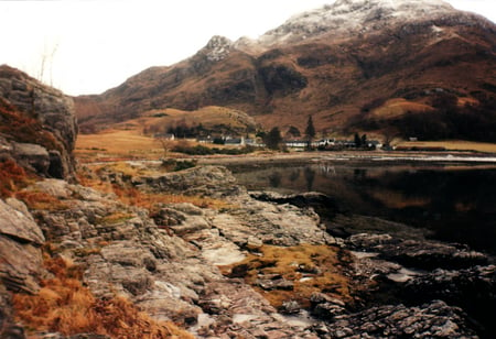 The Last Best Place - hamlet, scottish highlands, mountains, rugged, loch, rocks