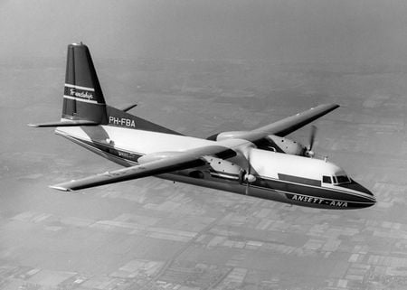 Fokker Friendship - black and white photo, fokker, fokker friendship, dutch