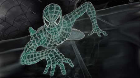 Spiderman - drawing, art, hero, spiderman, wall