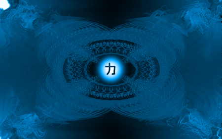 power (chi-ka-ra) - abstract, blue, text, nice, power, cool, japanese