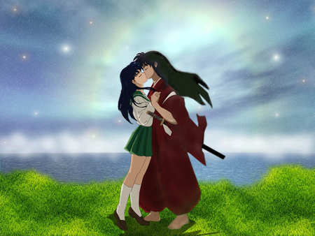 The Kiss - love, inuyasha, kiss, kagomi