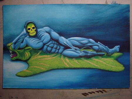 Skeletor: Beefcake - muscles, funny, blue, hunk