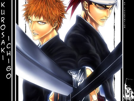 Ichigo & Renji - bleach, renji, soul reaper, anime, ichigo