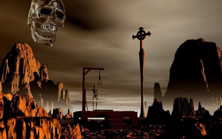 Death is a given - cross, dark, horror, skeleton, hangman