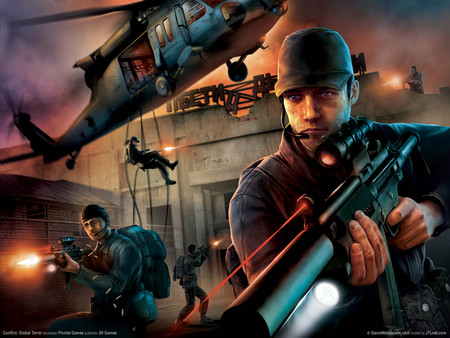 Conflict - video game, fire, adventure, helicopter, weapon, soldiers, army, action, conflict