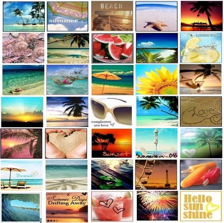 summer scenery - scenery, summer, collage, paradise