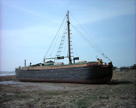 Beached! - mudflats, lancashire, barge, sea, st annes, coast