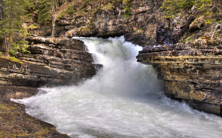 Johnson Canyon Fall - nature, mountains, canyon, waterfall